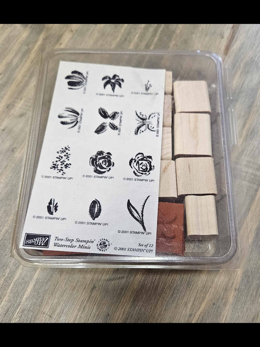 Stampin' Up! Wood Mount Mini Flower Stamps - "Watercolor Minis" NEVER USED!